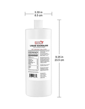 Concentrated Liquid Sucralose Sweetener, 25% Concentrated Sugar Alternative, 32 Oz. Bulk For Drinks, Food, And Pastries, Zero Ca