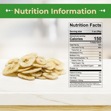 Sincerely Nuts Dried Banana Chips Sweetened - Fresh Sweet Dried Bananas Made W/Ripe Fruit & Coconut Oil - Kosher, Vegan & Gluten