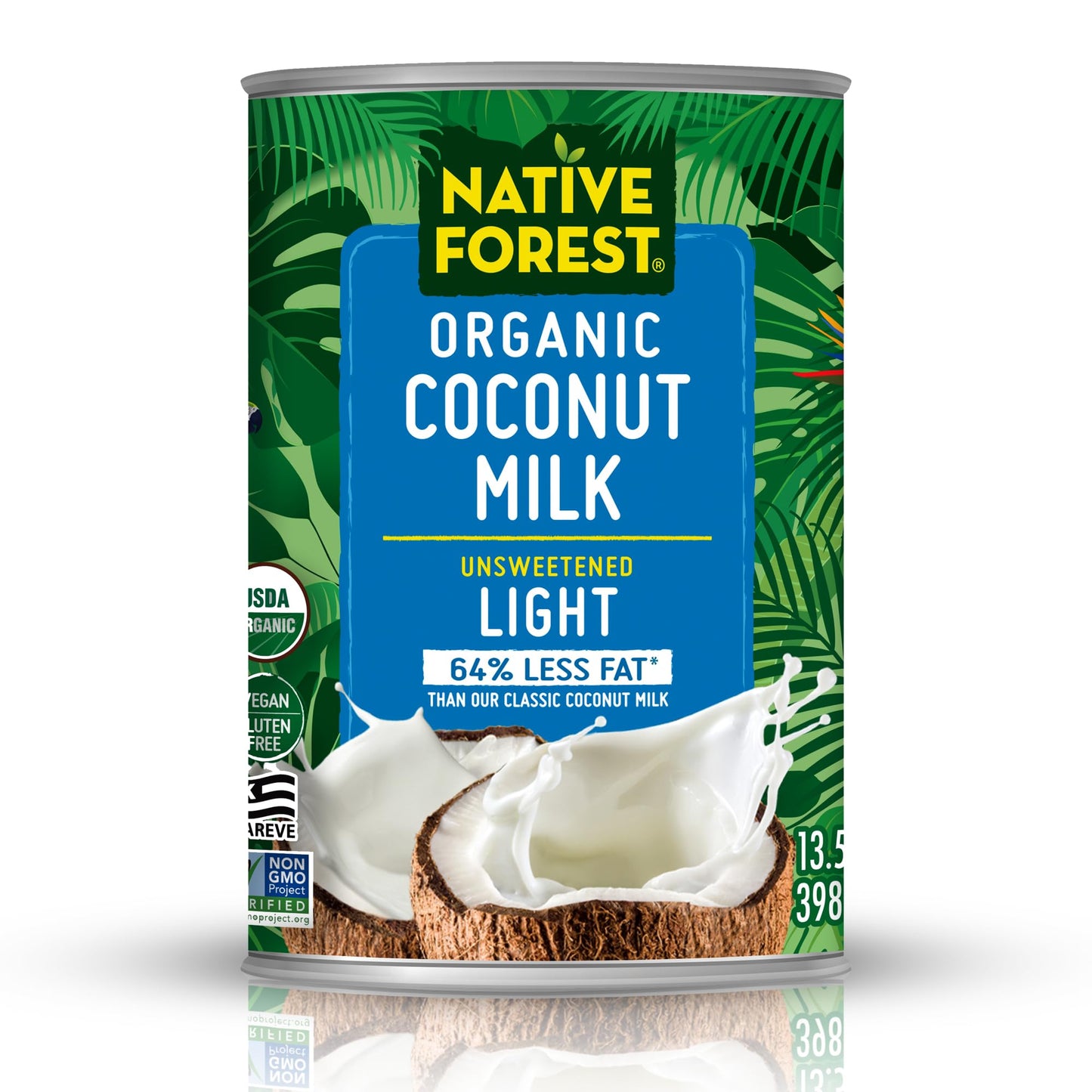 Native Forest Organic Light Coconut Milk - Lite Coconut Milk Canned, Organic Coconut Milk, Canned Coconut Milk Unsweetened - 13.