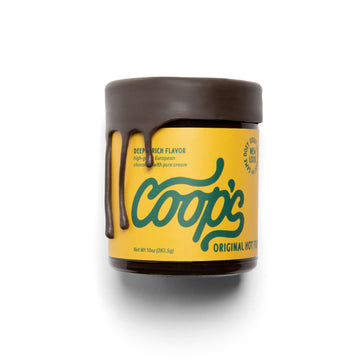 Coops Original Hot Fudge: Gourmet, All Natural, Handcrafted, Gluten Free, Non-GMO, Chocolate Ice Cream Toppings, Sundae, Desser