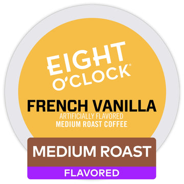 Eight O'Clock Coffee French Vanilla, Single-Serve Keurig K-Cup Pods, Flavored Light Roast Coffee, 48 Count