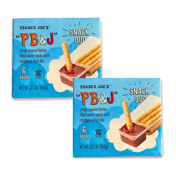 Pb&J Crispy Peanut Butter Filled Wafer Sticks With Raspberry Fuit Dip (2 Packs)