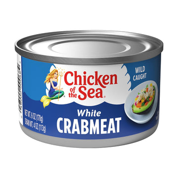 Chicken Of The Sea White Crab Meat, 6 Ounce Cans (Pack Of 12), High In Calcium, Wild Caught Canned Crabmeat