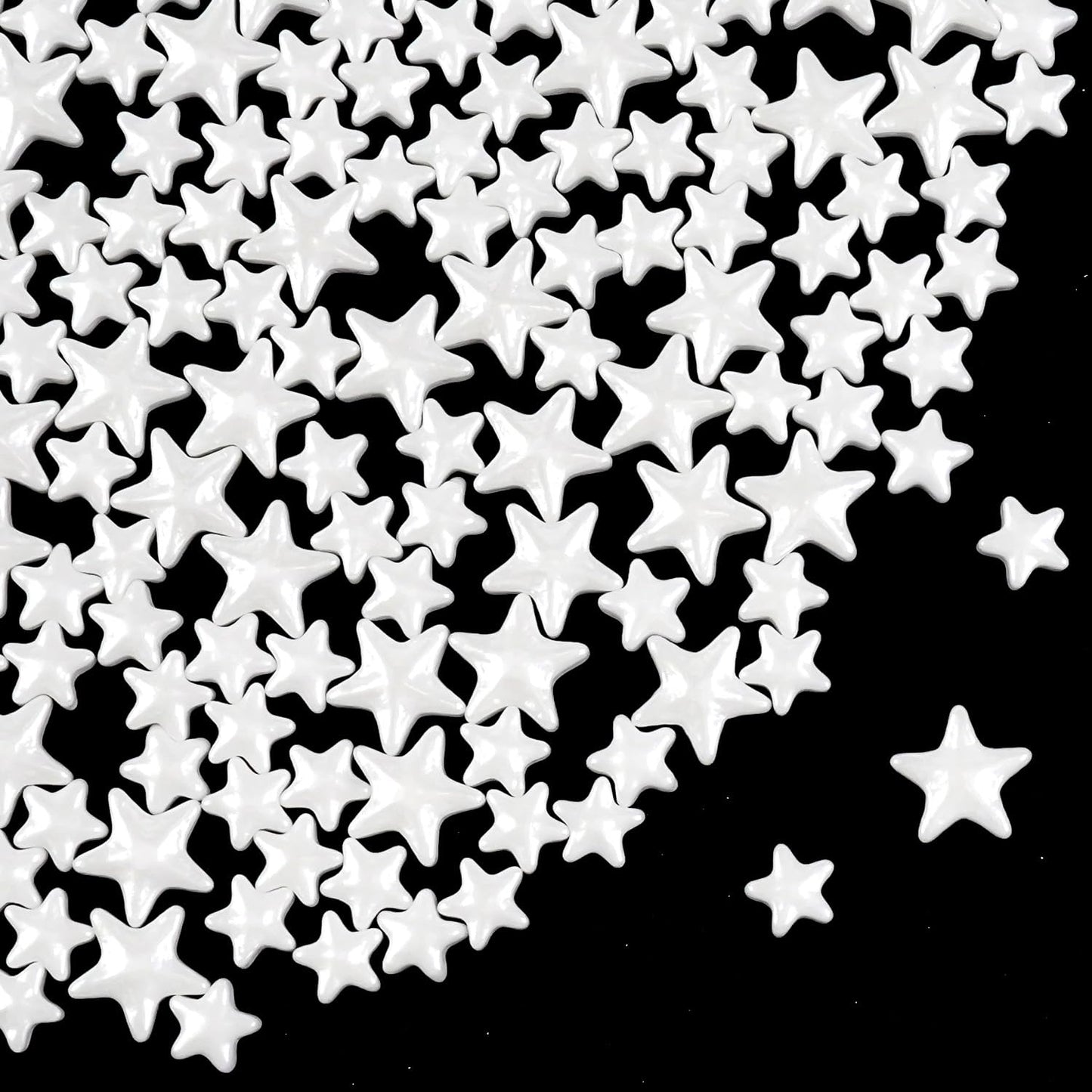 White Star Sprinkles for Cake Decorating, Edible Star Sugar, 150g/5.29oz Mix Size, Baking Decorations, Cupcakes, Cookies Topper,