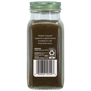 Simply Organic Ancho Chili Powder, Certified Organic | 2.85 oz | Pack of 2