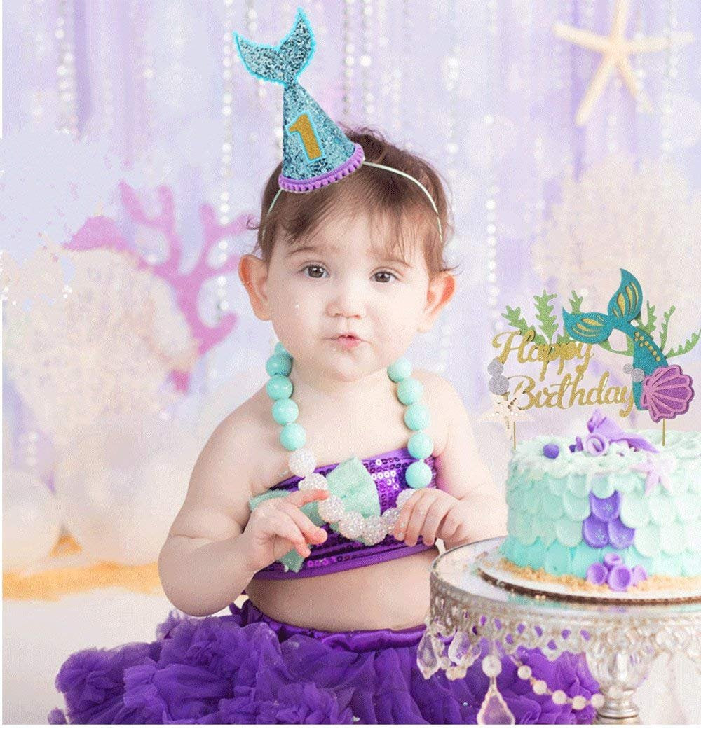Glitter Mermaid Cake Topper Happy Birthday Cake Picks Decoration For Baby Shower Party Supplies By Ziyan