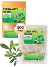 Yerba Mate Tea - Green Cut & Sifted - Unsmoked Energy Boost - 300 Tea Bags - Packed with Nutrients - Your Perfect Coffee Replace
