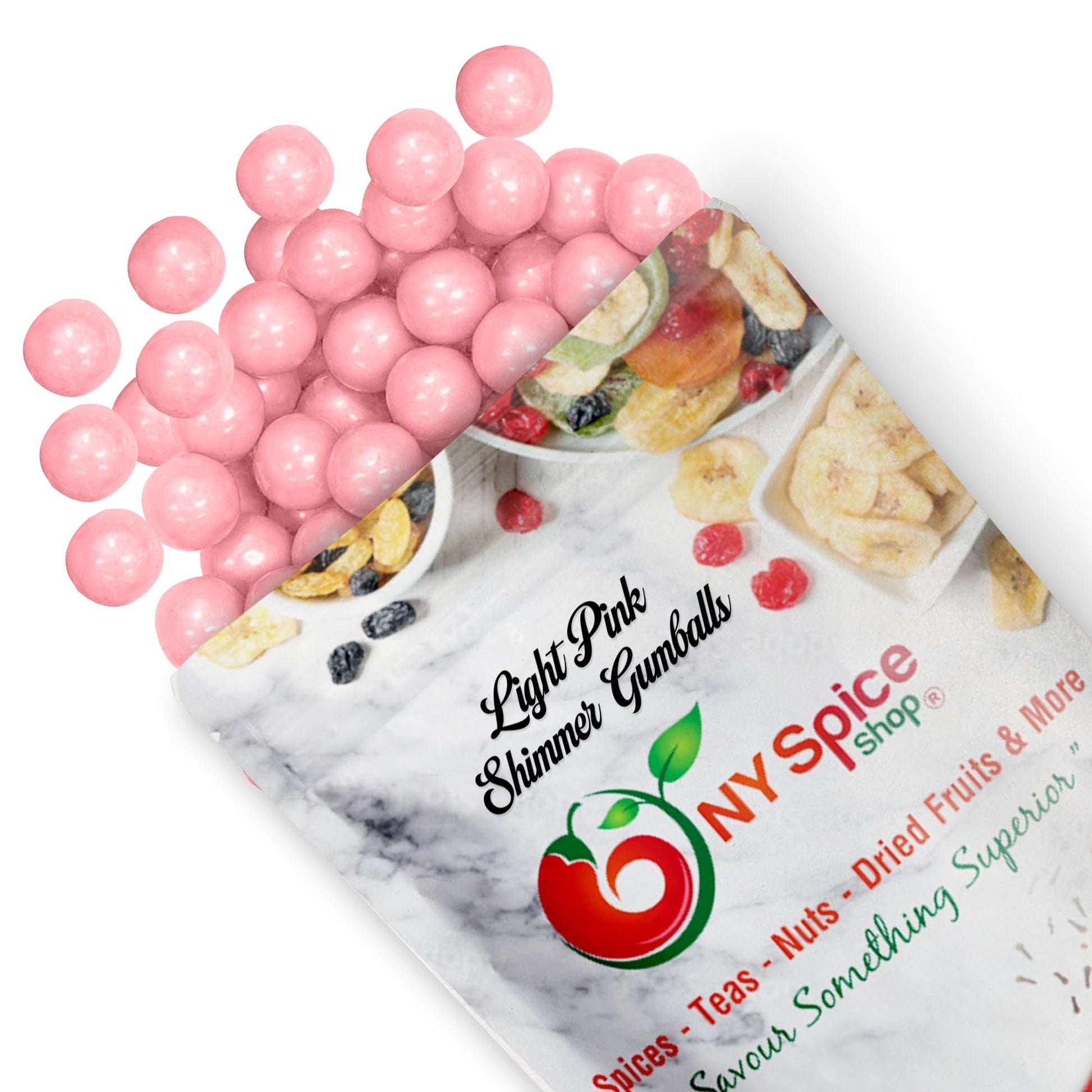 NY Spice Shop Light Pink Gumballs - 1 Pound Gumballs for Gumball Machine - Chewing Gum Dubble Bubble Gumballs - Fruit Flavored G