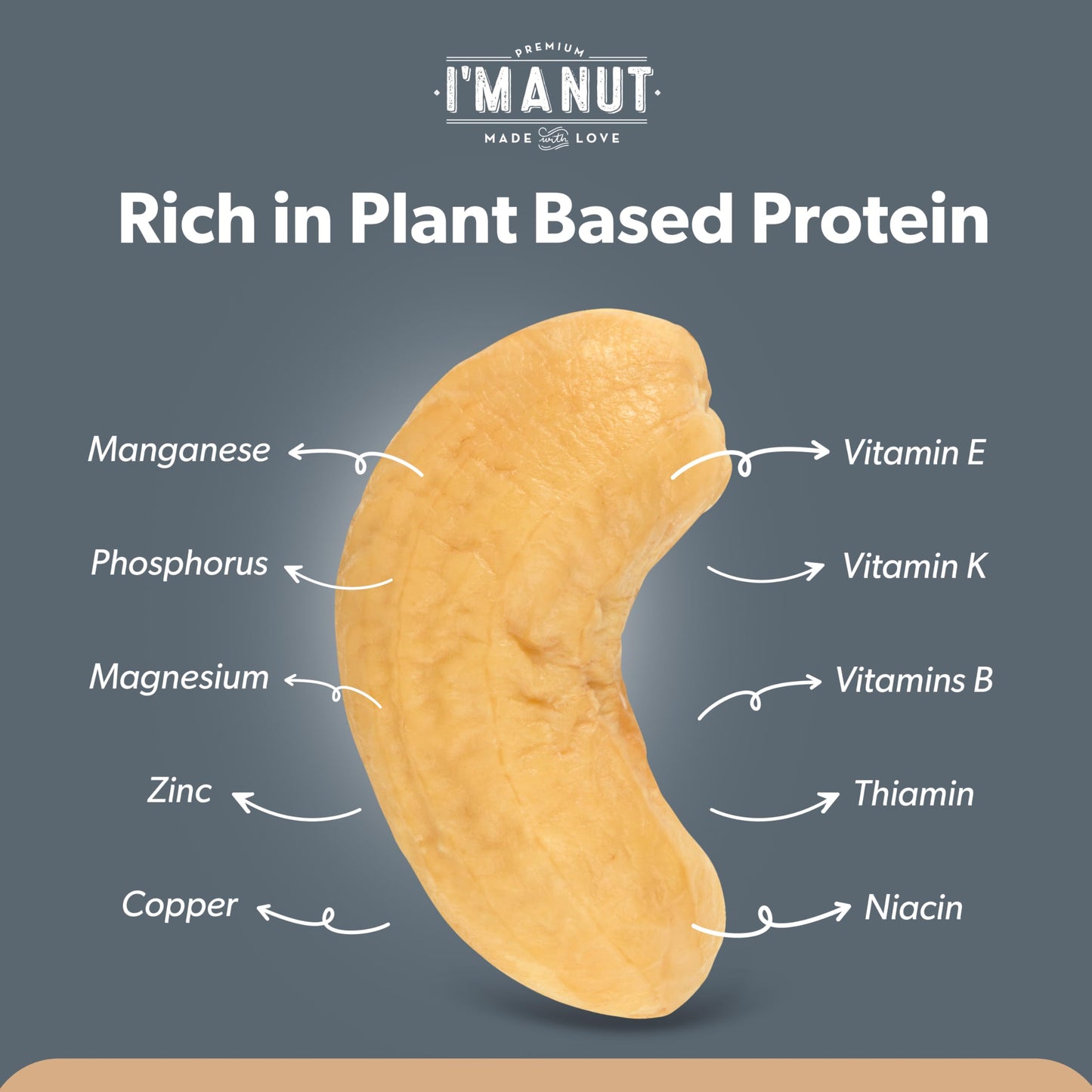 Premium Raw Cashews 64Oz (4 Lbs.) Non-Gmo, No Additives Batch Tested Gluten & Peanut Free, Resealable Pouch For Freshness, Unsal