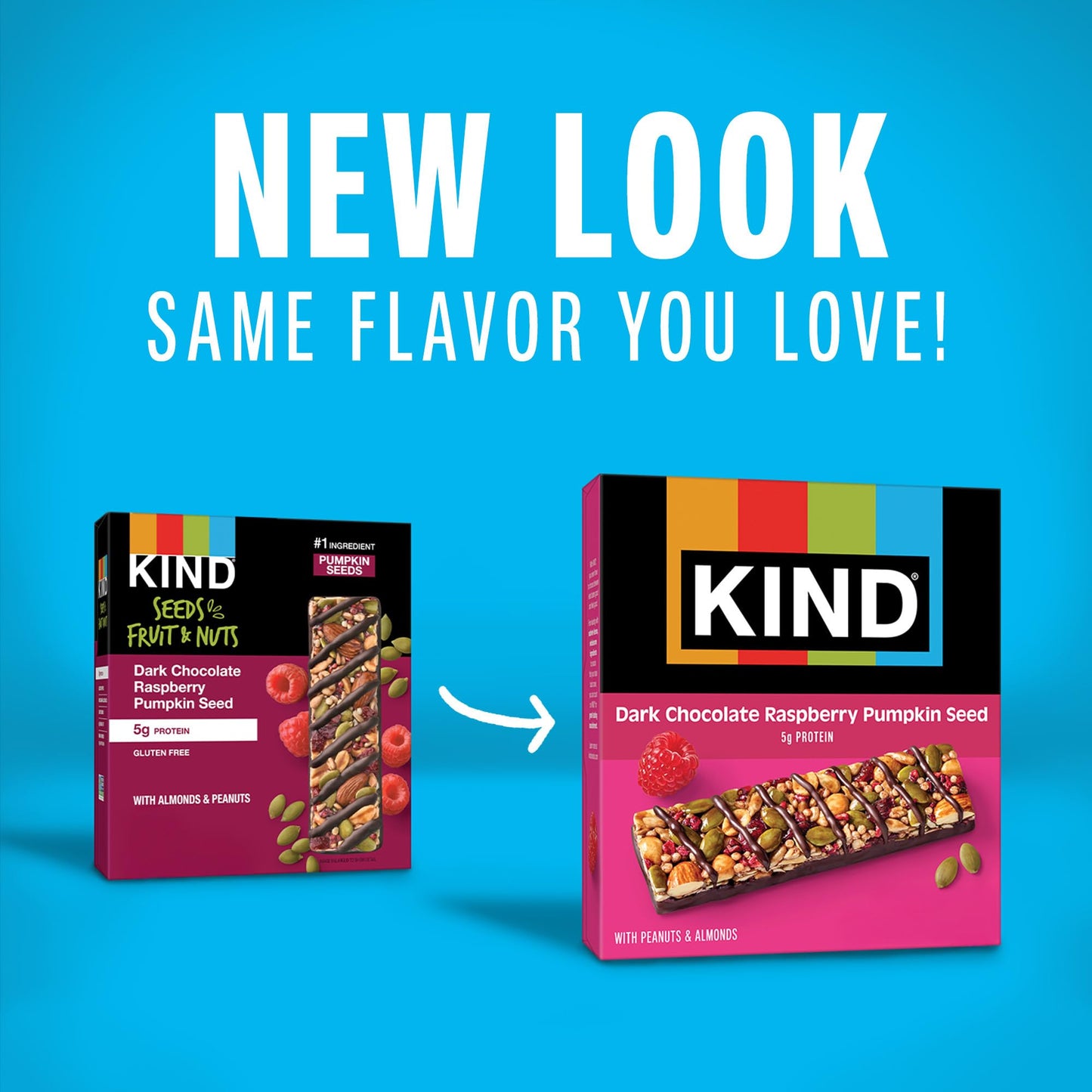 KIND Seeds Fruit & Nuts Snack Bar Dark Chocolate Raspberry Pumpkin Seed | 5g Protein High Fiber Gluten Free Bars 1.4 OZ 36 Count