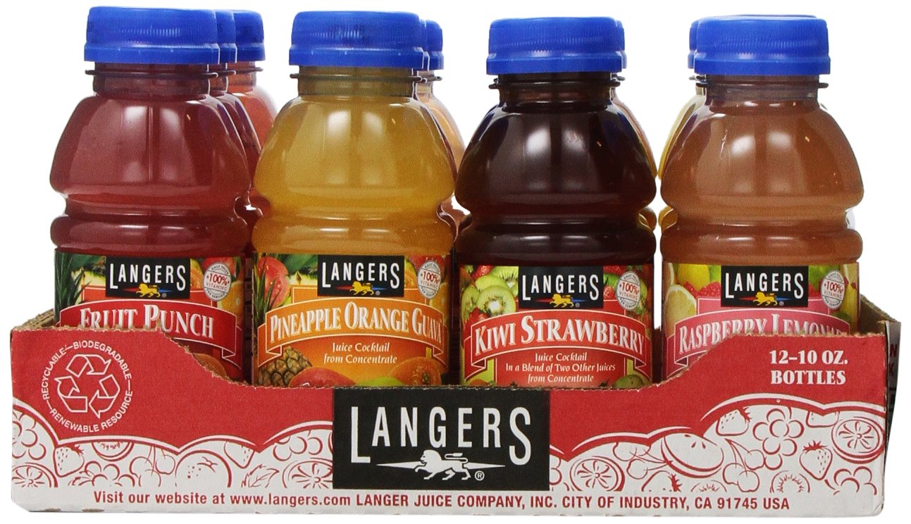Langers Tropical Variety Pack,10 Fl Oz (Pack Of 12)