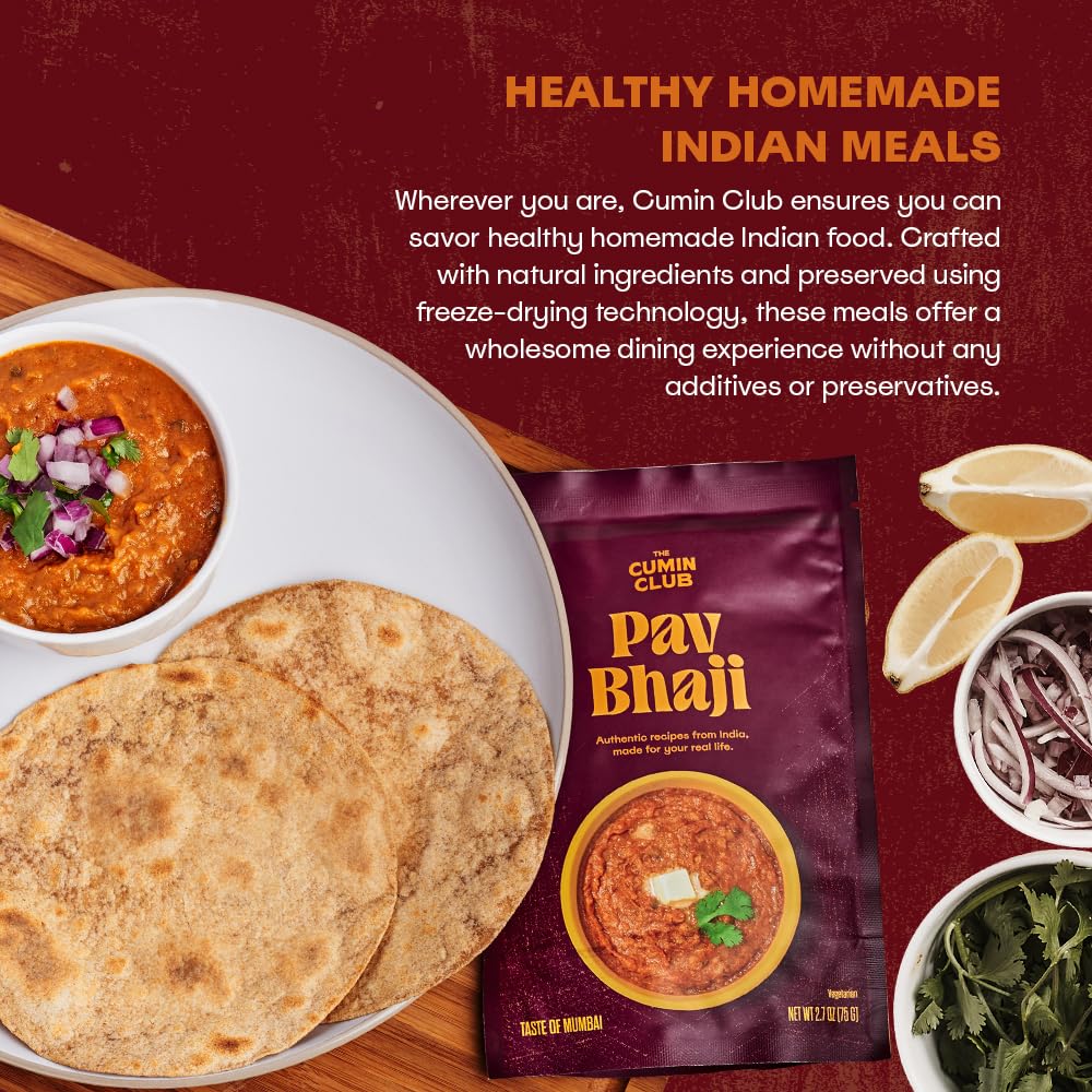 The Cumin Club Variety Pack | 5 Authentic Indian Meals | Ready in 5 Minutes, Just Add Water | All-Natural, No Preservatives | Ve