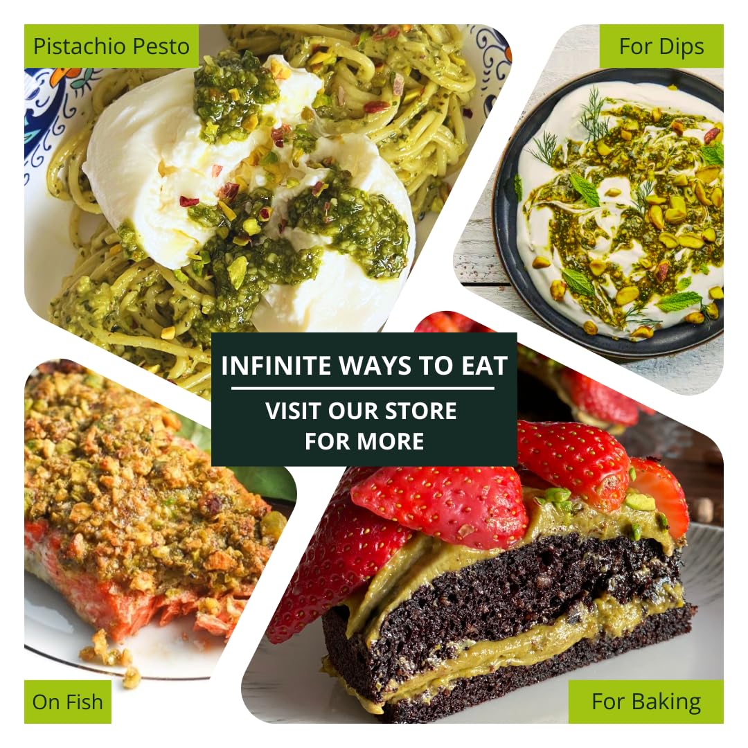 Peppertux Farms 100% Pistachio Butter - Natural Vegan Spread Pistachio Paste For Baking, Cake, Ice Cream, Cookie & More - Gluten