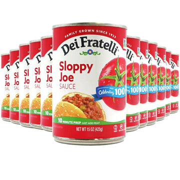 Dei Fratelli Sloppy Joe Sauce (15oz - 12 pack) - Vine-Ripened Tomatoes - No Water, No Corn Syrup, Non GMO, Gluten-Free