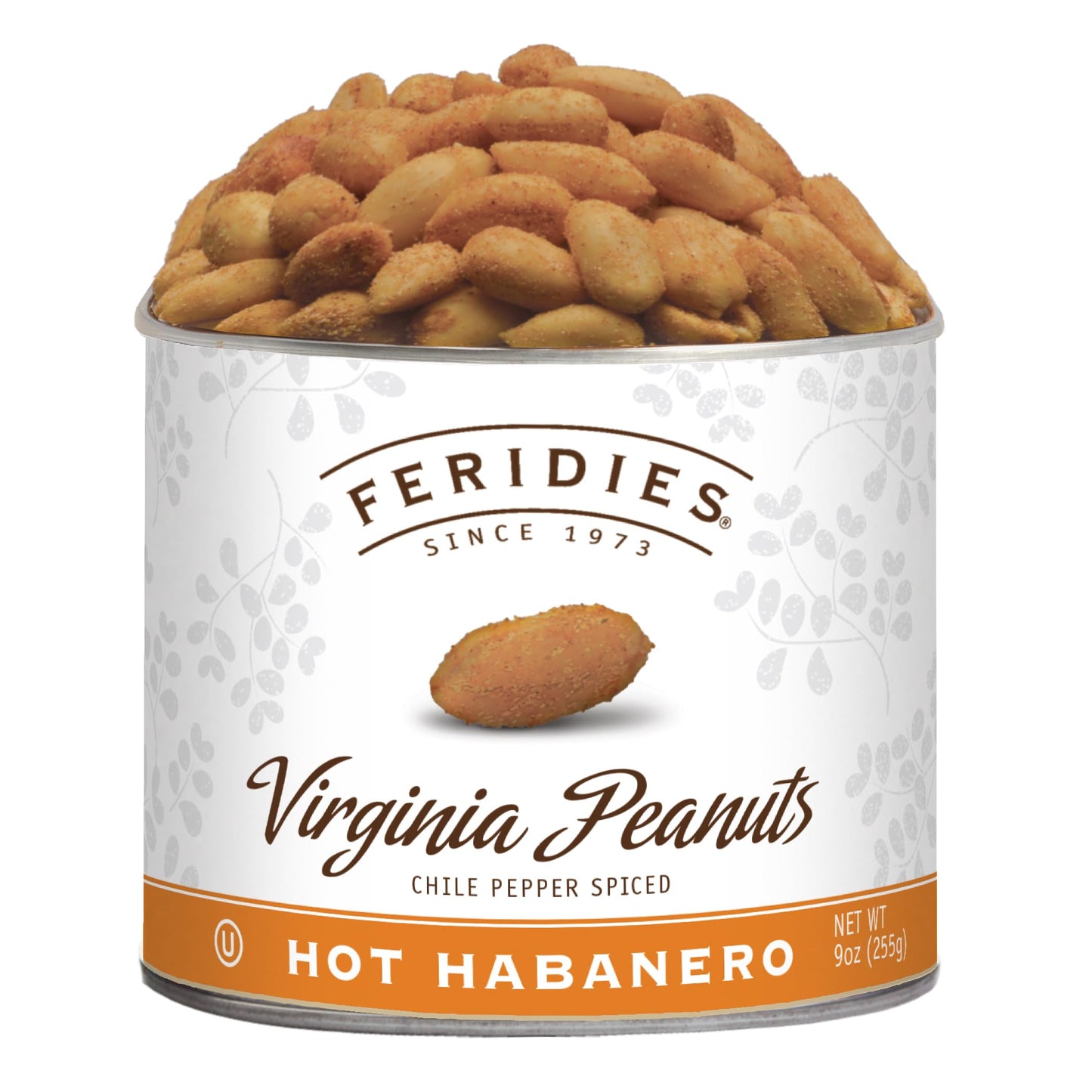 FERIDIES Hot Habanero Virginia Peanuts - 9oz Vacuum Tin