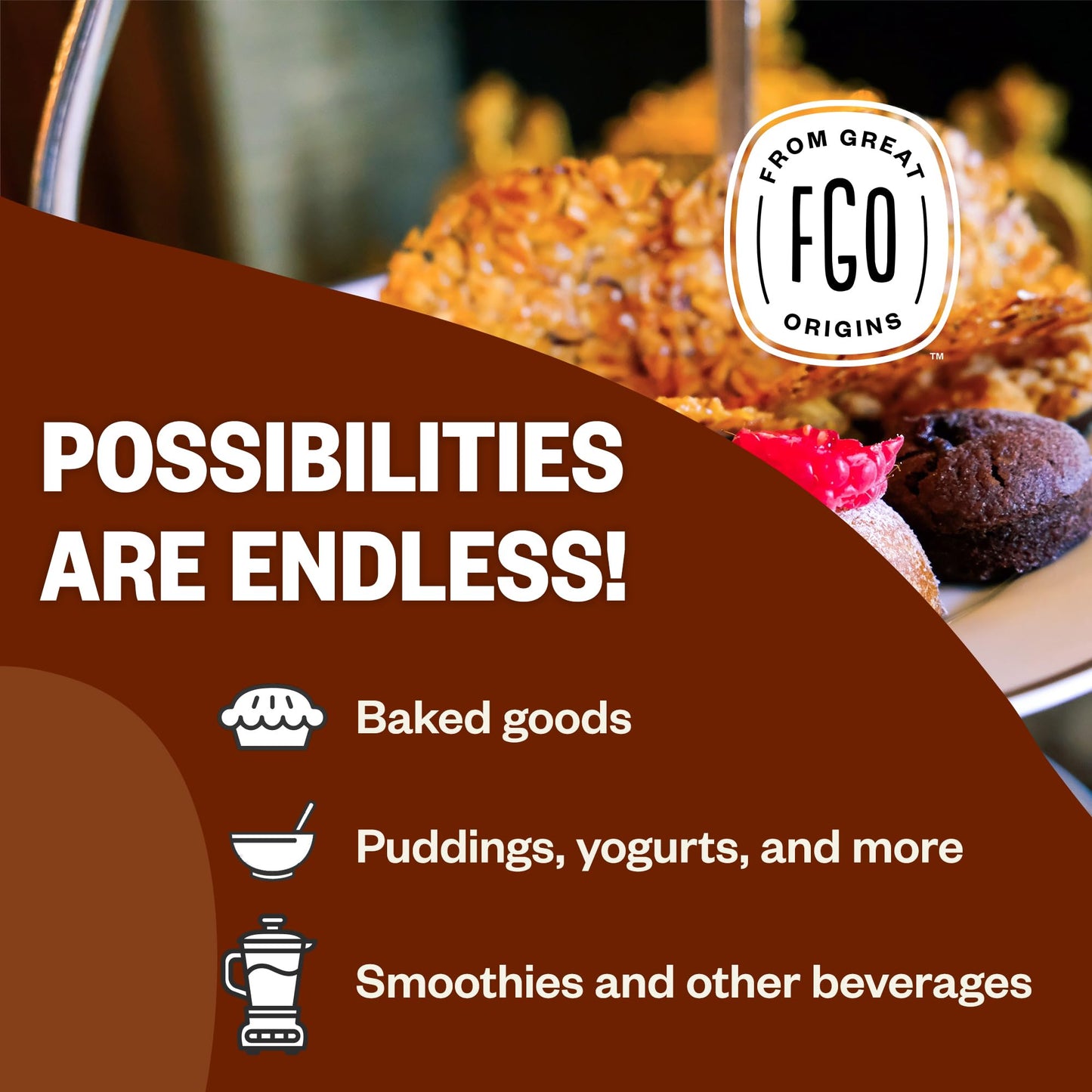 FGO Organic Ground Brown Flaxseed Meal, Cold Milled, 2 Pound Resealable Pouch, Grown in USA & Canada