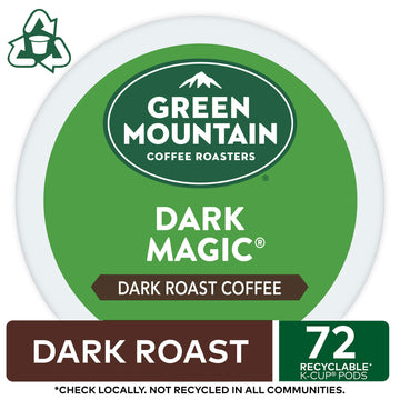 Green Mountain Coffee Roasters Dark Magic K-Cup Pods, Dark Roast Coffee, 72 Count - Single-Serve Convenience, Bold Flavor