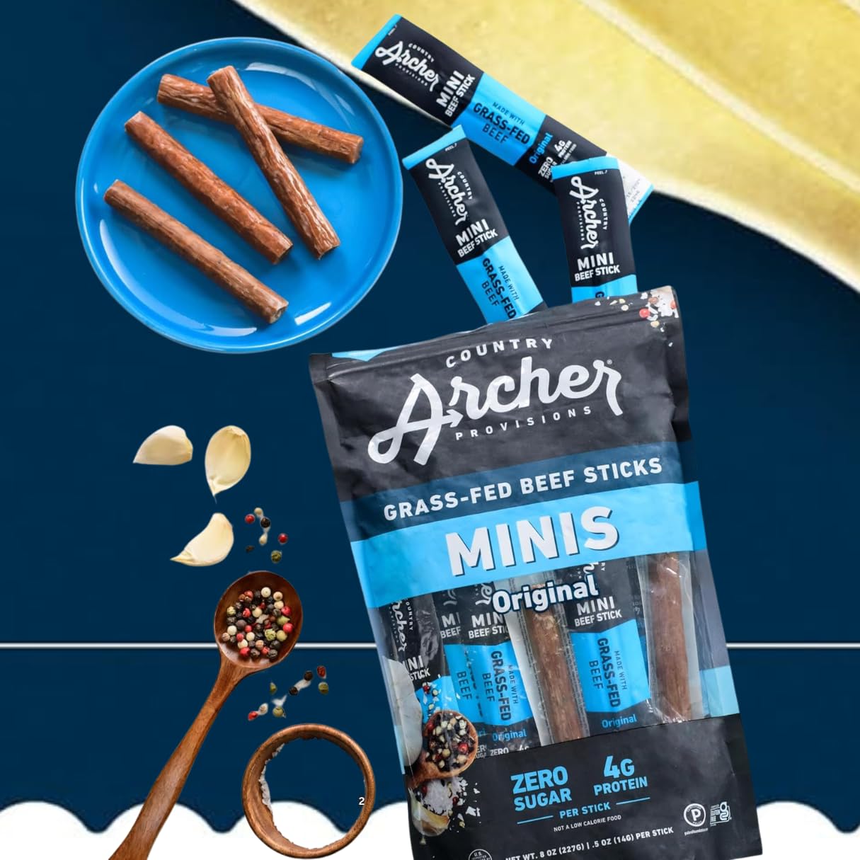FANZUM Archer Minis Grass Fed Beef Sticks - 0.5oz, Pack of 24