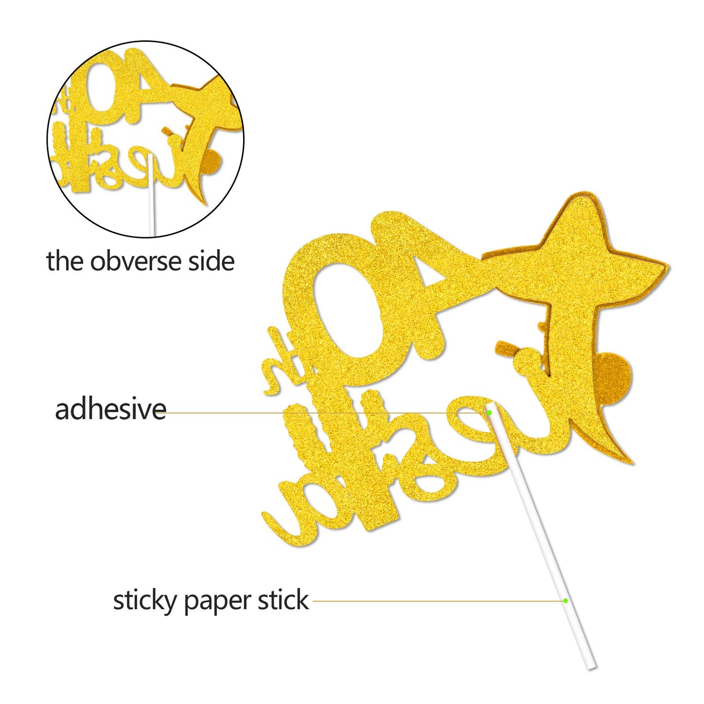Caiwowo Fiesta 40th Birthday Cake Topper - Taco Bout 40 - Glitter Paper Decoration for Birthday Party