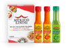 Mexico Lindo Hot Sauce Variety Pack Display with 2 Red Habanero, 1 Green Habanero, 5 fl oz, Pack of 3