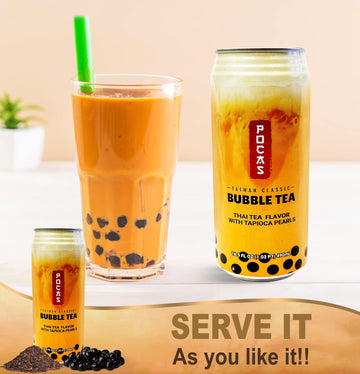 Pocas Bubble Tea, Classic Taiwan Style Milk Tea With Tapioca Pearls. Ready To Serve Boba Tea (6)