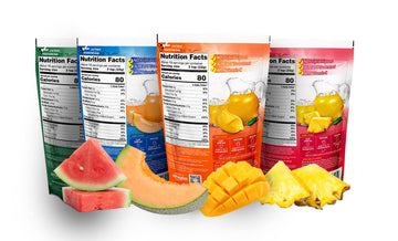 Klass Aguas Frescas Tropical Drink Mix Variety Pack - Watermelon, Cantaloupe, Mango & Pineapple, 14.1 Oz (4-Pack) - No Artificial Flavors, Vitamin C