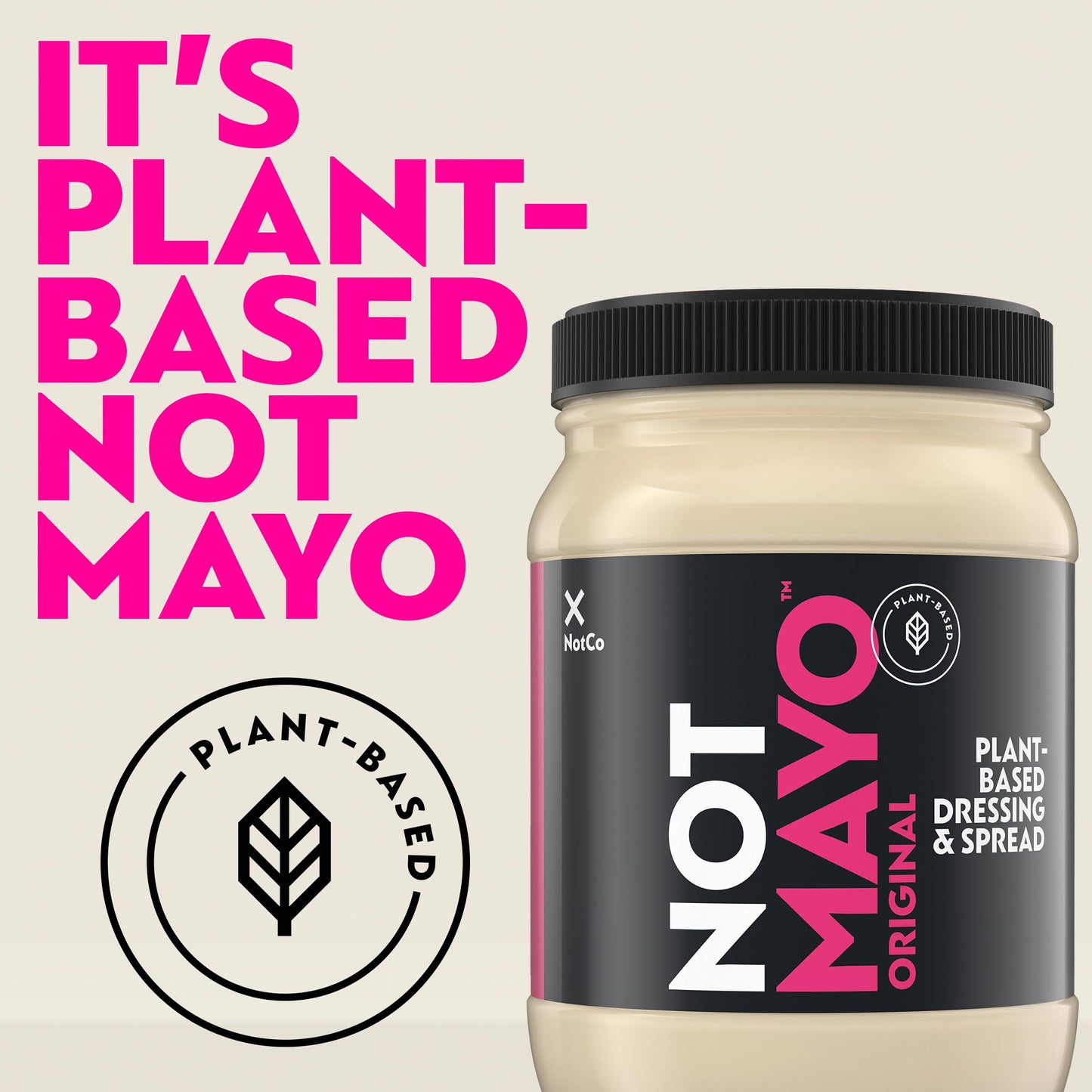 NotMayo Plant-Based Vegan Mayo, Dressing and Spread, 15 fl oz Jar