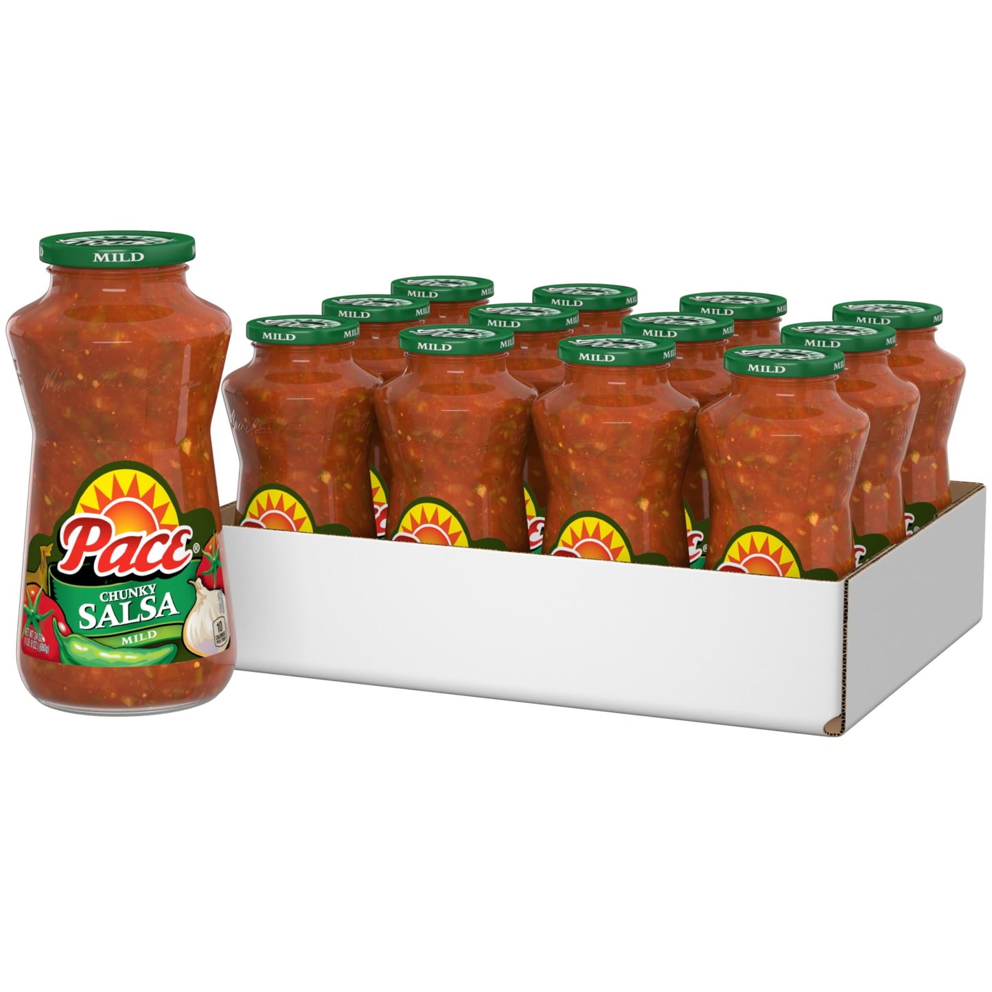 Pace Chunky Mild Salsa, 24 Oz Jar (12 Pack)