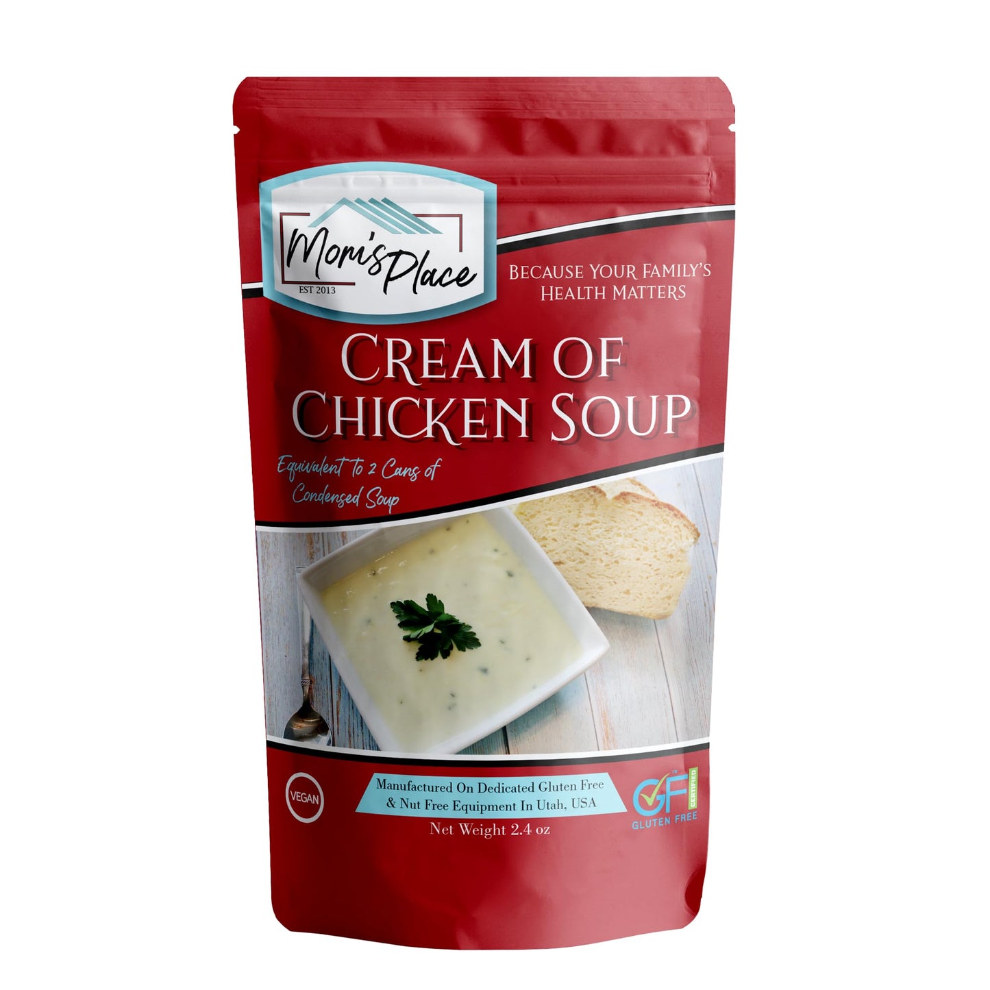 Moms Place Gluten Free & Dairy Free Cream of Chicken Soup Mix, Equal to 2 Cans of Condensed Soup