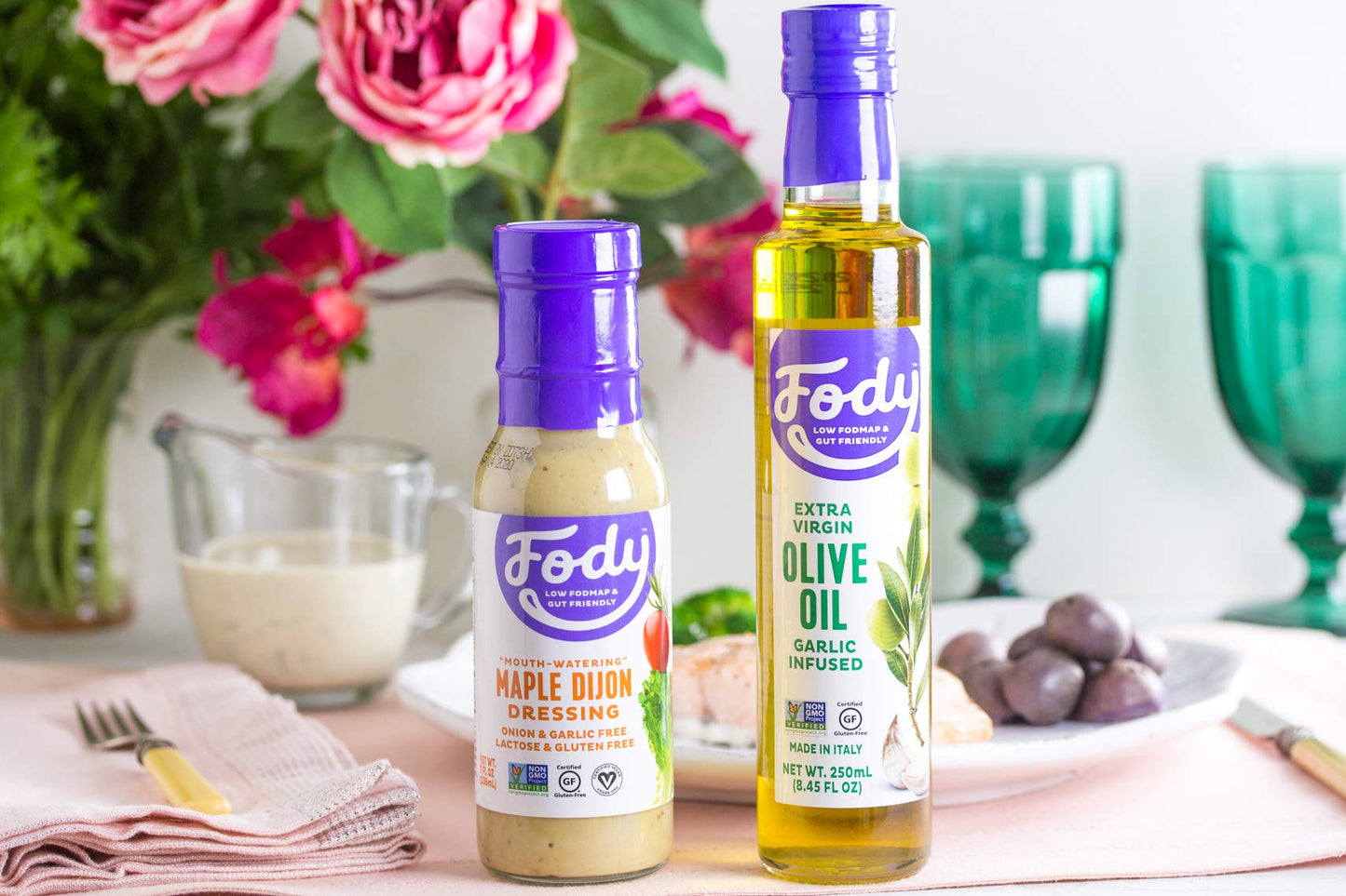 Fody Foods Vegan Maple Dijon Salad Dressing Pack Low Fodmap Certified, Sensitive Recipe, Keto, Gut & IBS Friendly, Non GMO, 8 Ou
