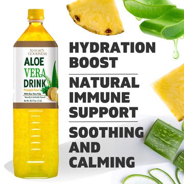 Natures Goodness Aloe Vera Drink with Pulp, Pineapple Flavor, 50.7 Fl Oz