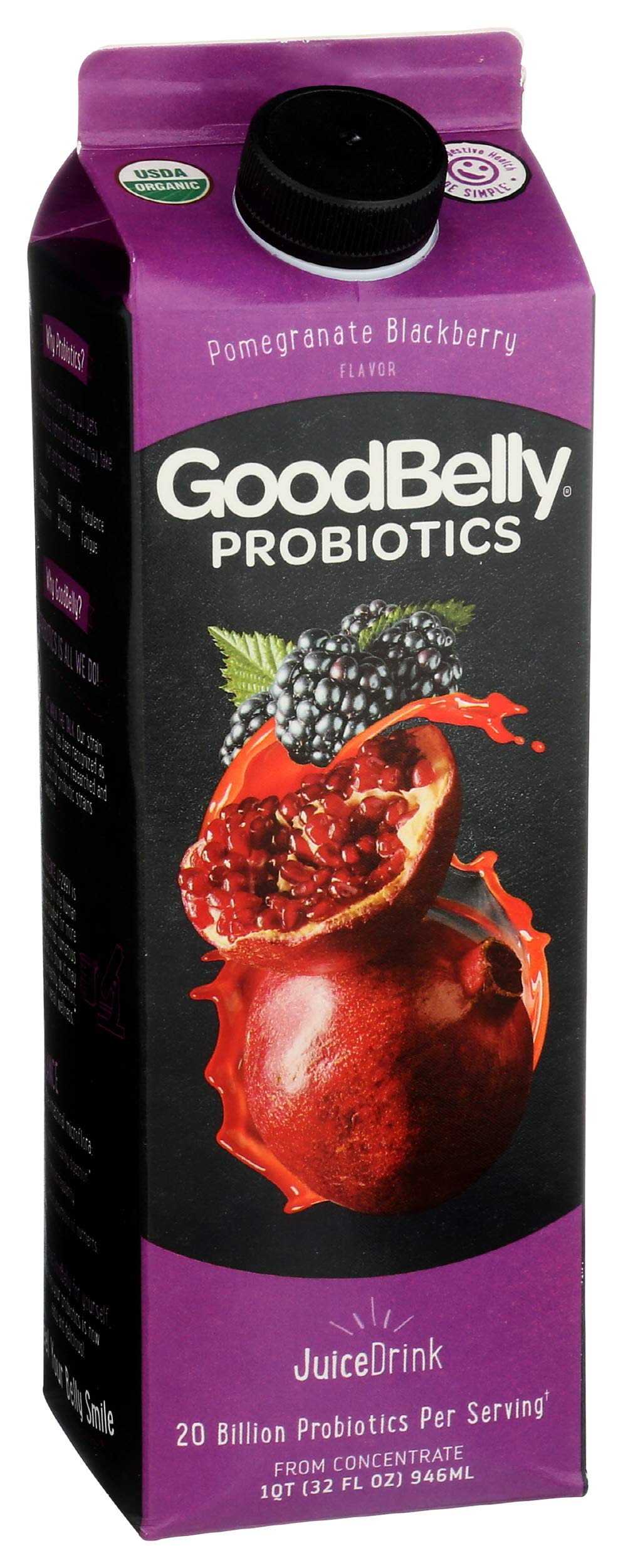 Goodbelly, Pomegranate Blackberry Probiotic Juice, 32 Oz
