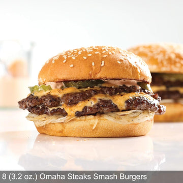 Omaha Steaks PureGround Burger Flight - 32 Burgers (8 Filet Mignon, 8 Porterhouse, 8 New York Strip, 8 Sirloin) - 6 oz