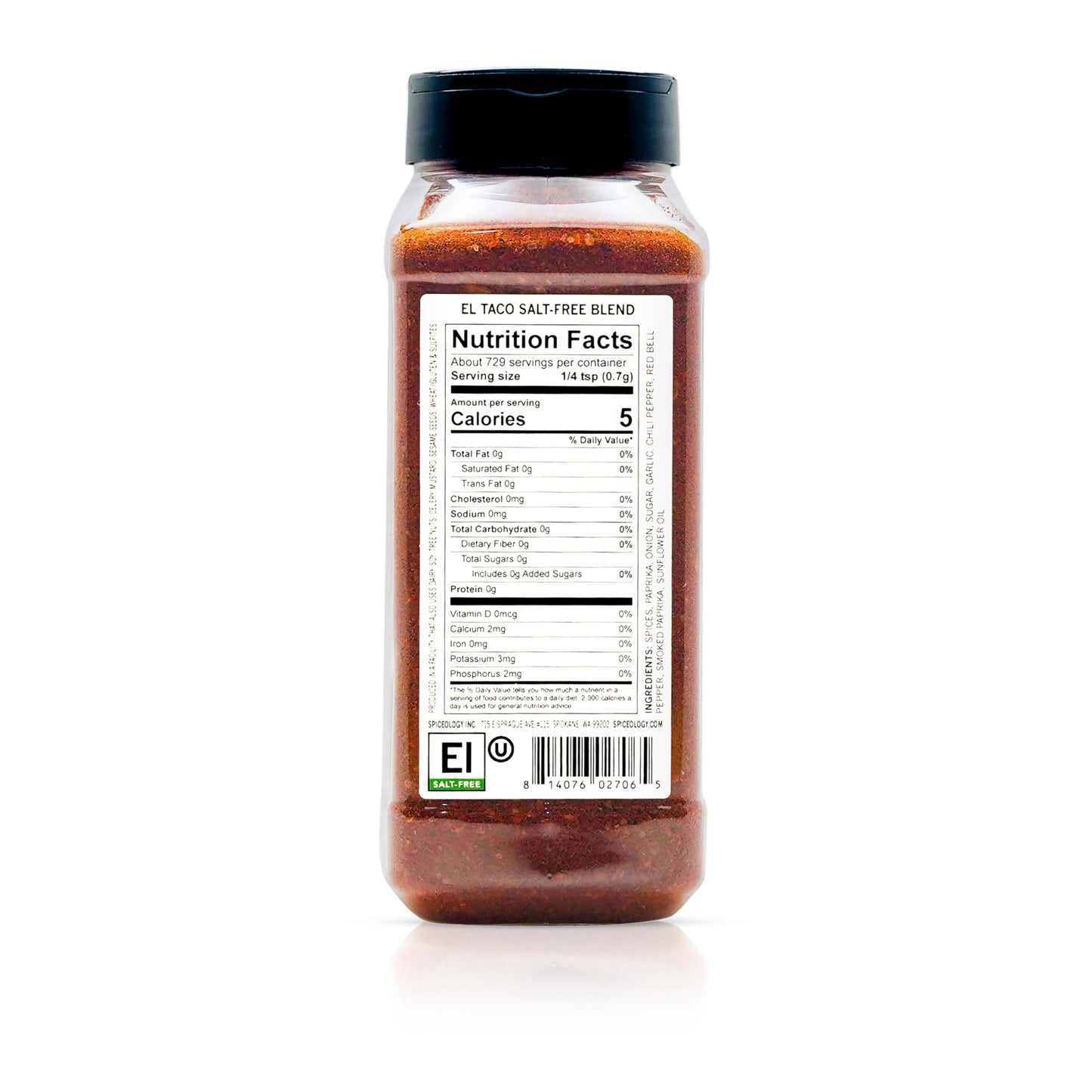 Spiceology - El Taco Salt-Free Taco Seasoning - Mexican Spice Blend - Use On: Tacos, Fajitas, Chicken, Beef, and Veggies - 18 oz