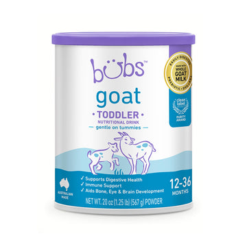 Aussie Bubs Australian Goat Milk-Based Toddler Formula, For Kids 12-36 Months, Made With Fresh Goat Milk, 28.2 Oz