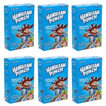 Hawaiian Punch Sugar-Free Berry Blue Powdered Drink Mix 6 Count Of 8 Packets Each For Total 48 Sticks Bundle Packaged By D'Elite