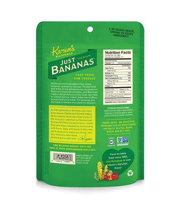 Karen'S Naturals Just Bananas, 2.5 Ounce Pouch (Packaging May Vary) All Natural Freeze-Dried Fruits & Vegetables, No Additives O