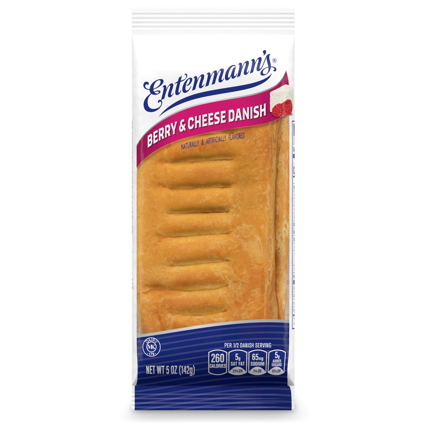 (Individual) Entenmanns Berry & Cheese Danish, Danishes, Naturally and Artificially Flavored, 5 oz Pouch