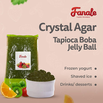 Fanale Matcha Agar Agar Boba, Matcha Jelly Ball, Ready To Serve, Soft Chew Texture, Instant Boba Pearls For Bubble Tea, Frozen Y