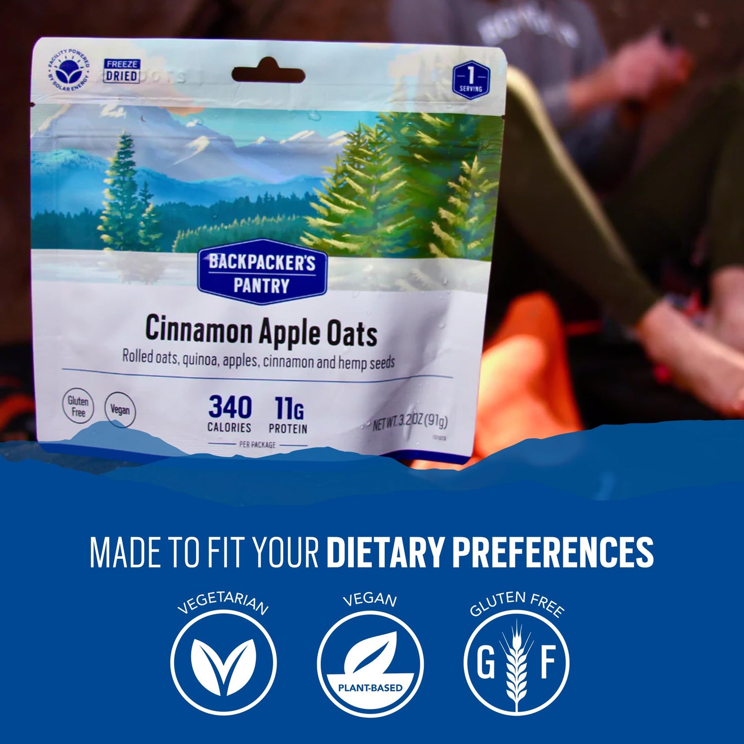 Backpacker'S Pantry Cinnamon Apple Oats - Freeze Dried Backpacking & Camping Food - Emergency Food - 11 Grams Of Protein, Vegan,