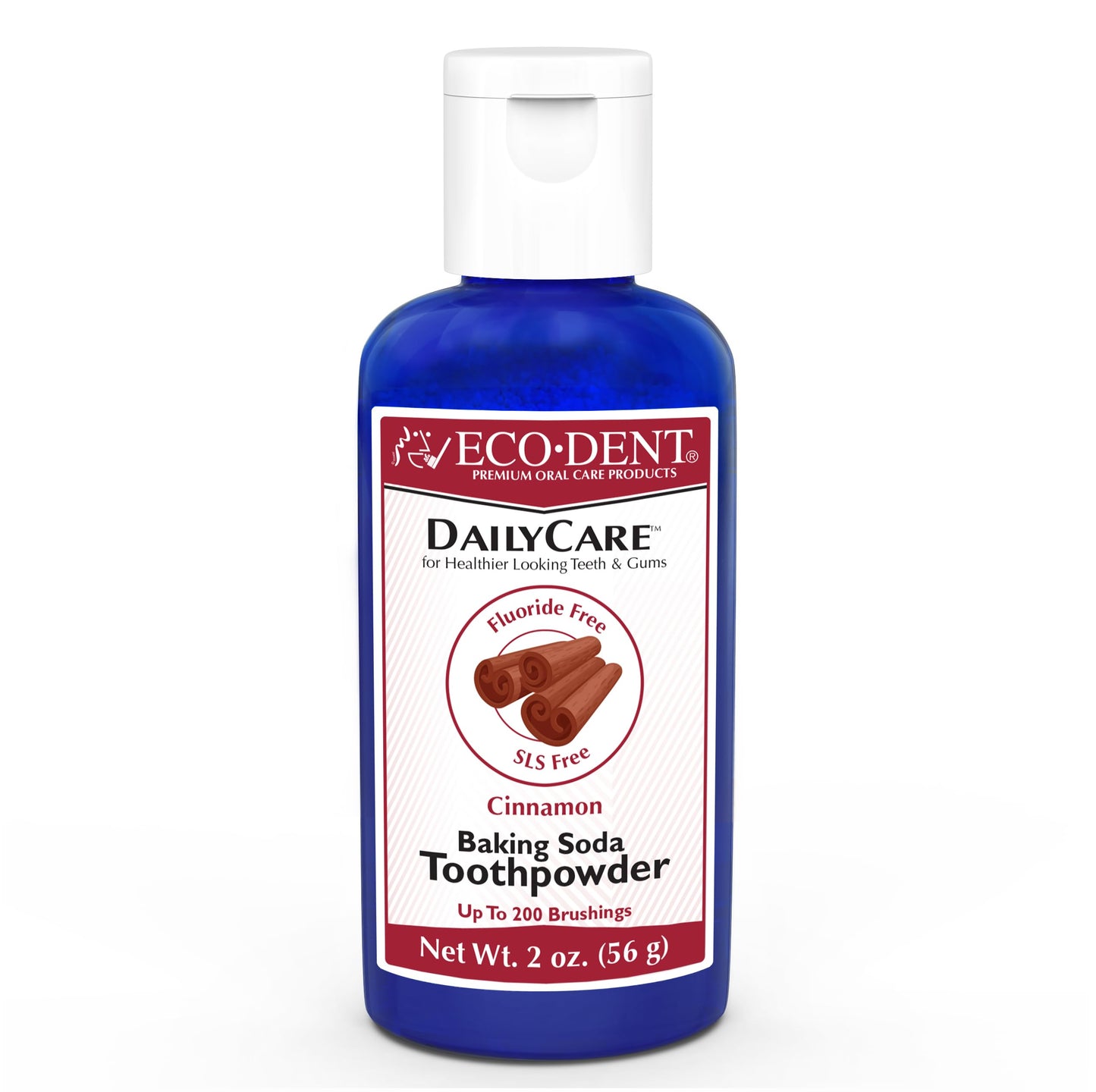 Eco-Dent Dailycare Baking Soda Toothpowder, Cinnamon - Fluoride-Free Toothpaste Powder, Sls-Free Tooth Powder With Baking Soda, Minerals, And Essential Oils, Toothpaste Alternative, 2 Oz