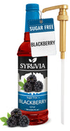 Syruvia Sugar Free Blackberry Syrup With Syrup Pump Dispenser - Blackberry Syrup Flavor, 25.4 fl oz - Perfect for Cocktails, ice