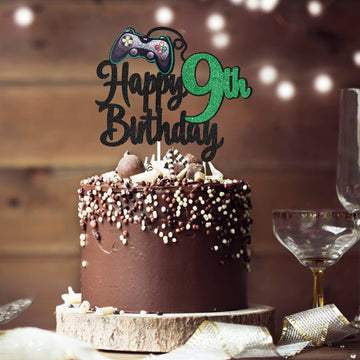 Video Game Happy 9Th Birthday Cake Topper - Video Game Boy'S 9Th Birthday Party Cake Supplies - Game On Level Up Winner Party De