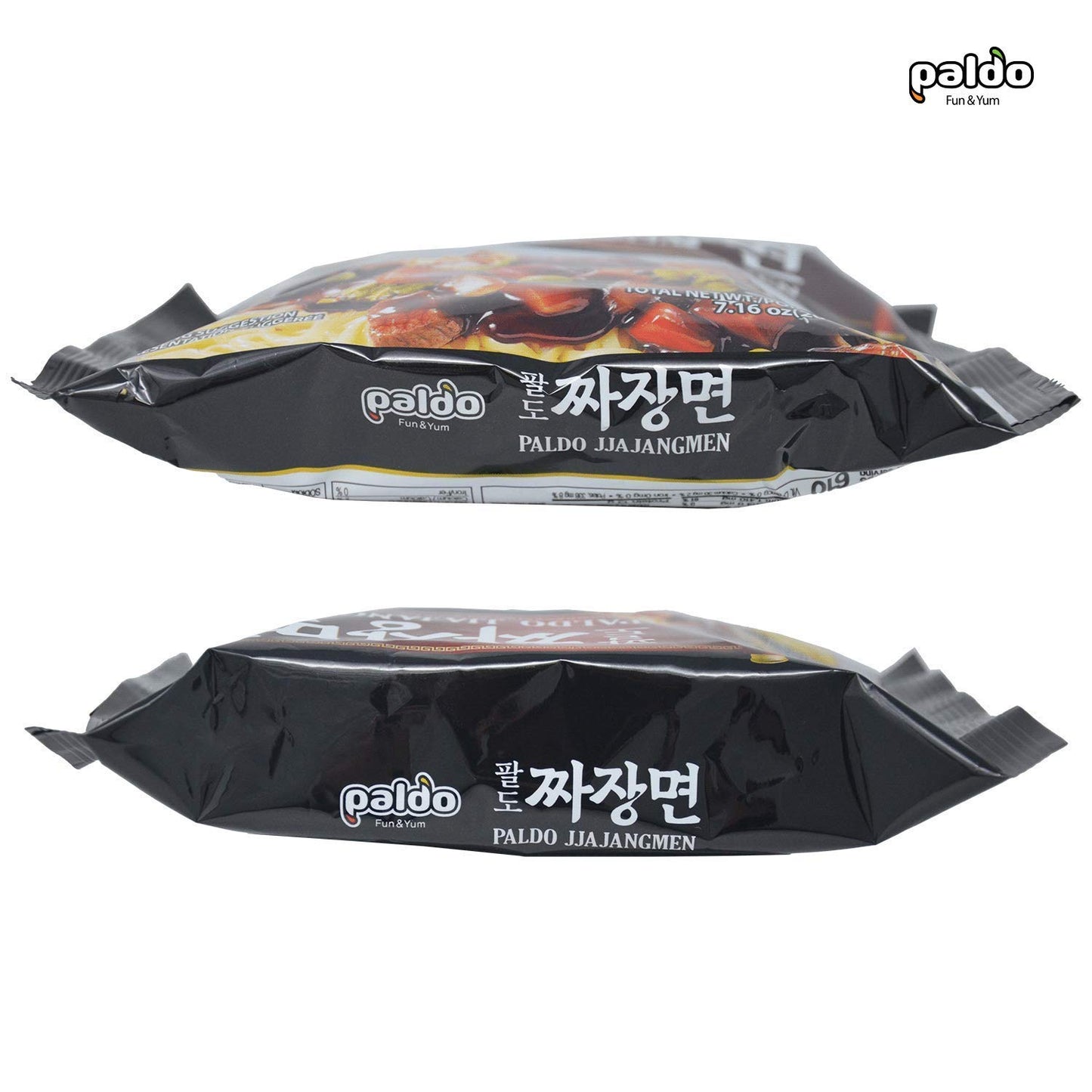 Paldo Fun & Yum Jjajangmen Instant Noodles, Pack Of 4, Brothless Chajang Ramen With Savory & Sweet Black Bean Sauce, Oriental St