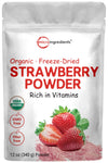 Organic Strawberry Freeze Dried Powder, 12 Ounce (56 Serving), Strawberry Powder For Baking, Best Super Foods For Smoothie & Beverage Blend, Non-Gmo, Vegan