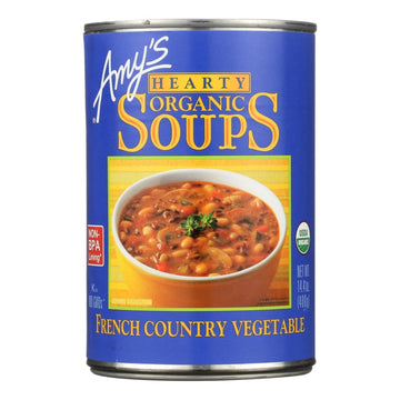 Amy’S Soup, Vegan Hearty French Country Vegetable Soup, Gluten Free, Made With Organic Rice, Vegetables And Herbs, Canned Soup, 14.4 Oz