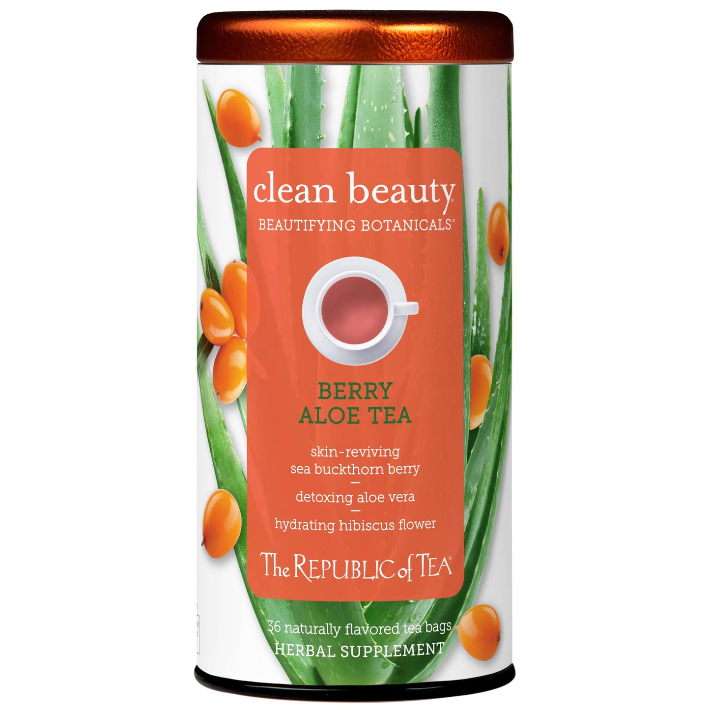 The Republic Of Tea Beautifying Botanicals Clean Beauty Berry Aloe Herbal Tea Bags (36 Count)