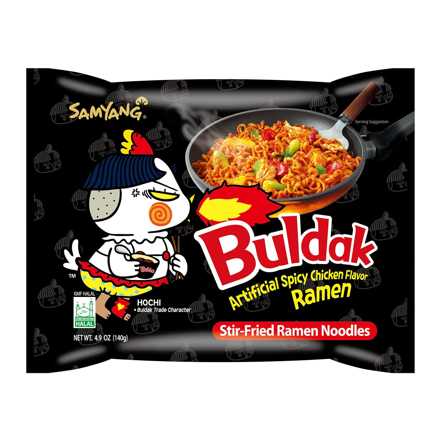 Samyang Buldak (Korean) Hot Spicy Chicken Stir Fried Ramen (Noodles) 4.94 oz (Pack of 40)