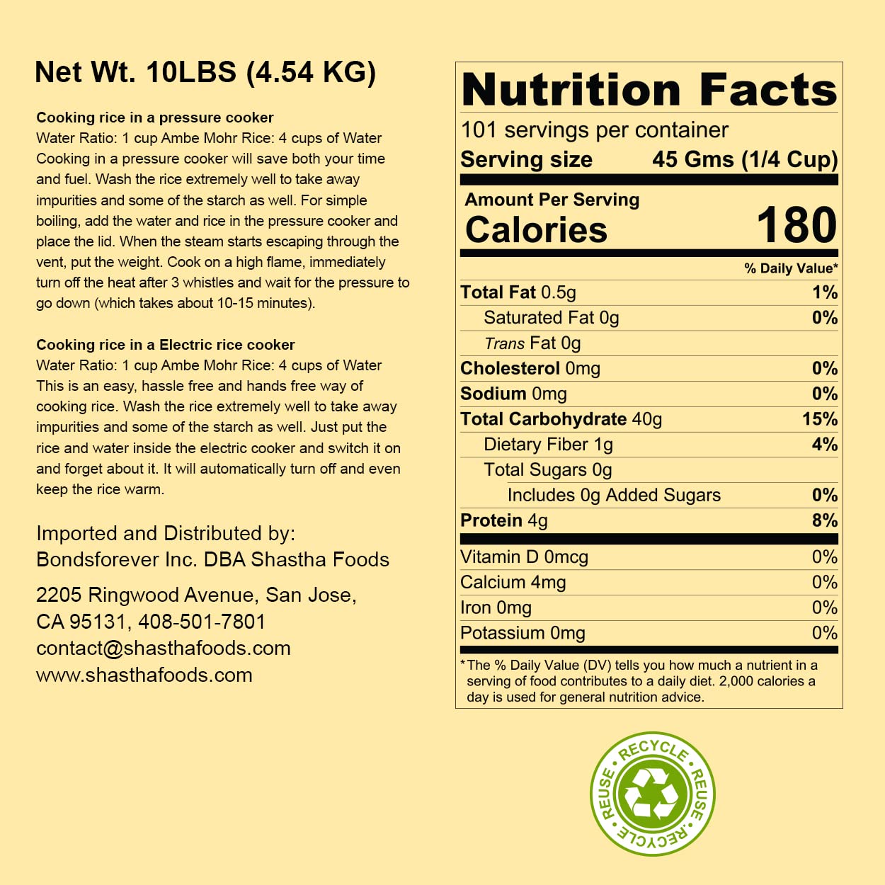 Ambe Mohr Rice - 20 Lbs (Pack Of 1) T-L