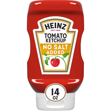 Heinz Tomato Ketchup With No Salt Added, 14 Oz Bottle